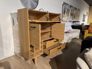 Hoge kast, naturel eikenhout